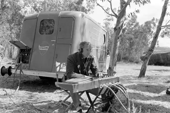 Henry  King  sitting  during  filming  of  movie  'Jesse  James',  1938.Alfred  Eisenstaedt/The  L