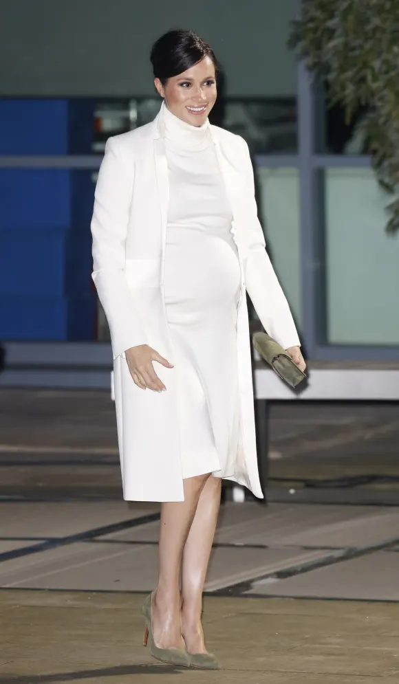 Duchess Meghan, heavily pregnant, at a gala in February 2019