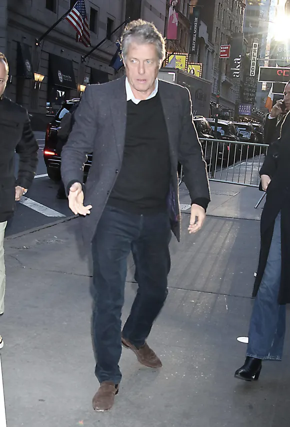 NEW YORK, NY - NOVEMBER 13: Hugh Grant seen at Good Morning America on November 13, 2024. Copyright: xRWx