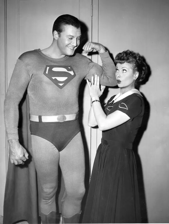 Lucille Ball, George Reeves in 'I Love Lucy'