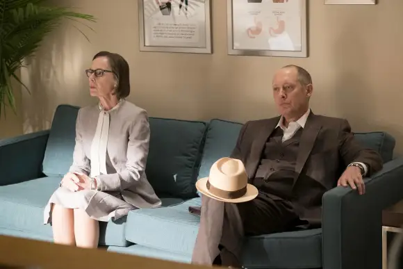 Susan Blommaert and James Spader in 'The Blacklist'.
