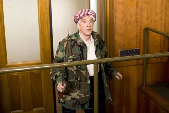 AN AMERICAN CAROL, (aka BIG FAT IMPORTANT MOVIE), Leslie Nielsen, 2008. Ph: Sam Emerson/ Vivendi Entertainment/courtesy