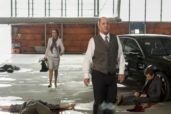 Susan Blommaert and James Spader in 'The Blacklist'.