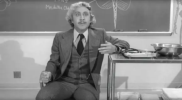 RECORD DATE NOT STATED REMEMBERING GENE WILDER, scene from YOUNG FRAMKENSTEIN, Gene Wilder, 1974, 2023. Health Point Pro