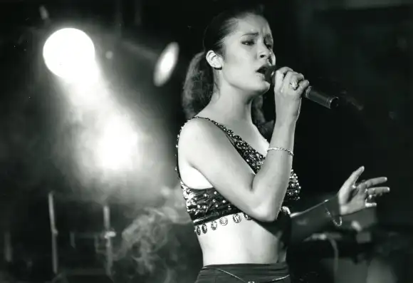 Entertainment: Selena Aug. 12, 1989; Corpus Christi, TX, USA; FILE PHOTO; Selena Quintanilla performs for the crowd duri