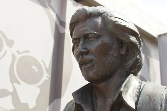 Redcliffe,  Queensland,  Australia  -  February  27,  2021:  Close  up  of  statue  of  Maurice  Gib