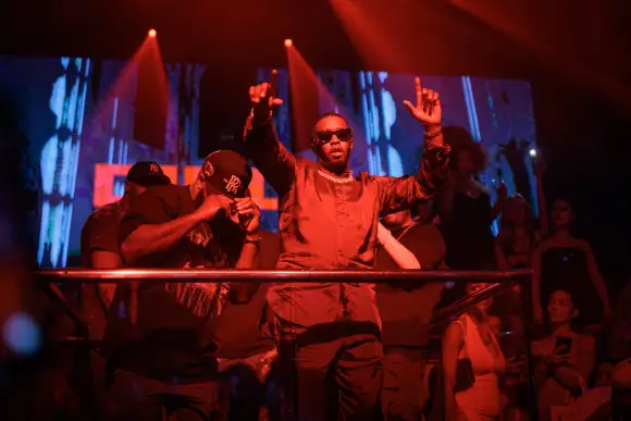 Celebrities sightings at LIV. Featuring: Breyon Prescott, P. Diddy Where: Miami, Florida, United States When: 01 Oct 202