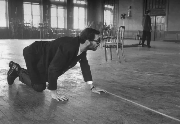 Actor  Sydney  Pollack  during  rehearsal  for  TV  production  of  Hemingway's  For  Whom  the  Bel