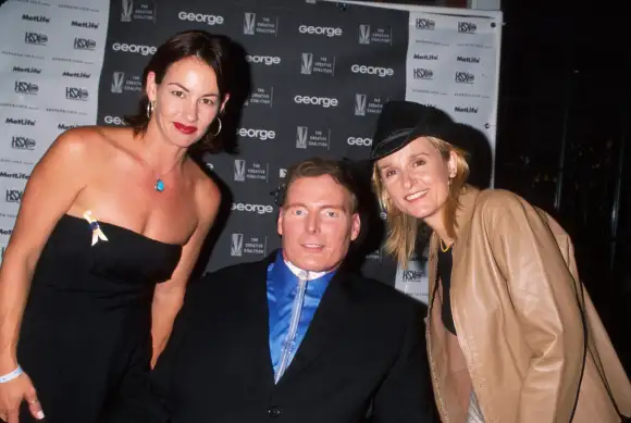 Songwriter  Julie  Cypher  (L)  and  partner,  singer  Melissa  Etheridge  (R)  w.  actor  Christoph