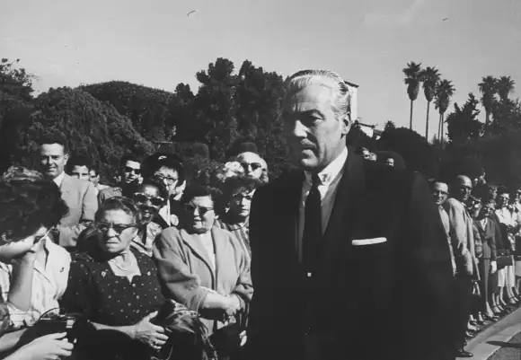 Actor  Cesar  Romero  at  Tyrone  Power's  funeral.Allan  Grant/The  LIFE  Picture  CollectionSp
