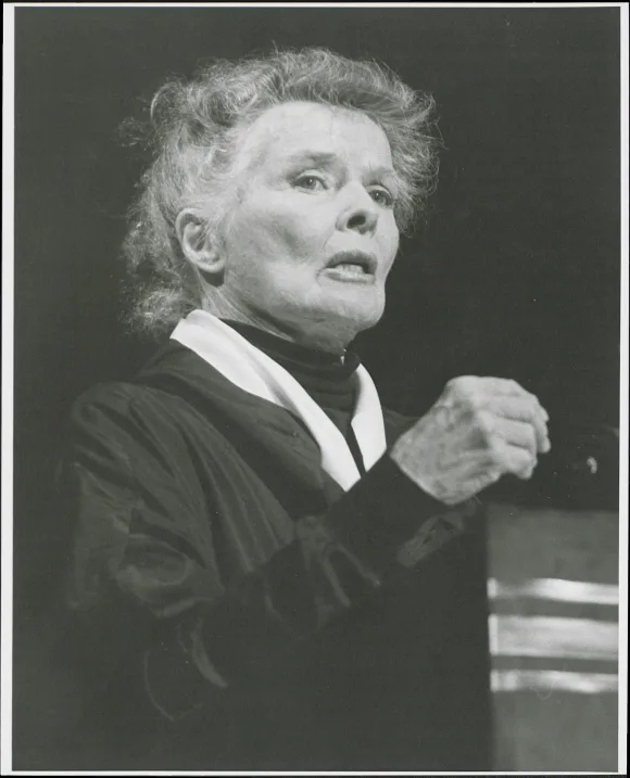 American  actress  Katharine  Hepburn  (1907  -  2003)  hosts  'Spencer  Tracy  Recalled'  at  the