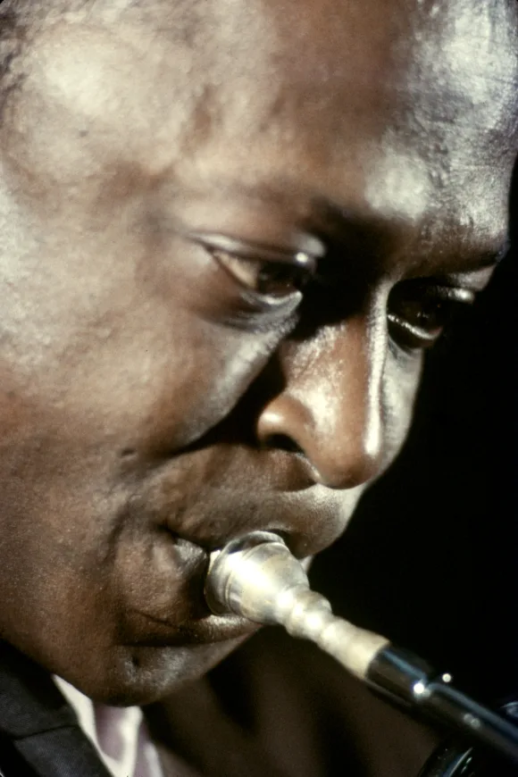 American  jazz  musician  Miles  Davis  playing  the  trumpet,  New  York  City,  New  York,  1958.
