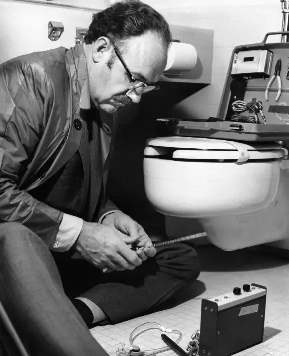 13 avril 2023, USA : Gene Hackman, sur le plateau de tournage du film, The Conversation , Paramount Pictures, 1974 USA - ZUMAg145 202304