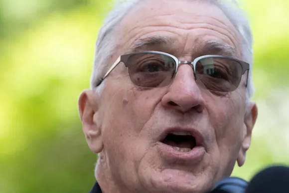 May 28, 2024, Manhattan, United States: Robert De Niro speaks to the press outside of 100 Center Street during the closi