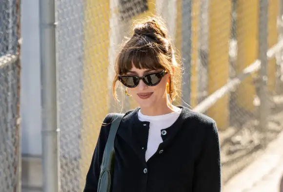 Celebrities Spotted At The Jimmy Kimmel Live! Show Studios Featuring: Dakota Johnson Where: Los Angeles, California, Uni