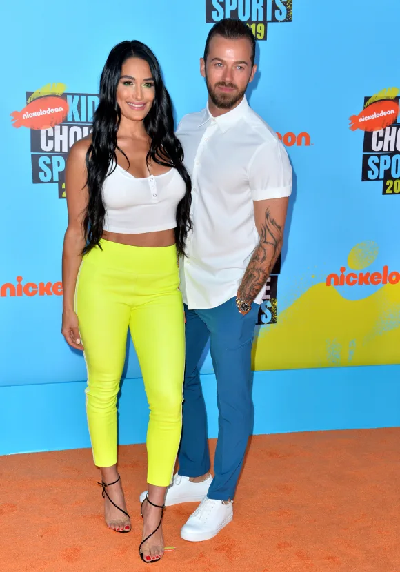 Artem Chigvintsev & Nikki Bella, SANTA MONICA, USA. July 11, 2019: Artem Chigvintsev & Nikki Bella at Nickelodeons Kids