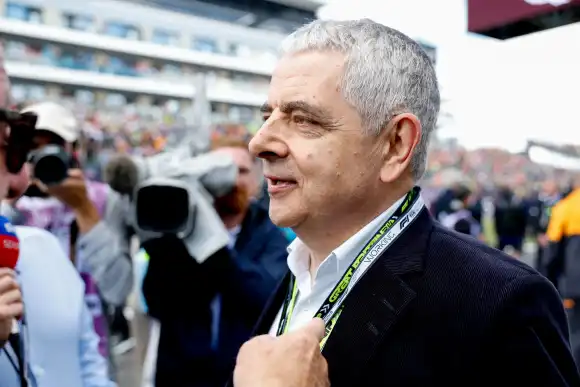 British celebrities at the Formula 1 F1 Grand Prix at Silverstone Rowan Atkinson portrait during the Formula 1 Qatar Air