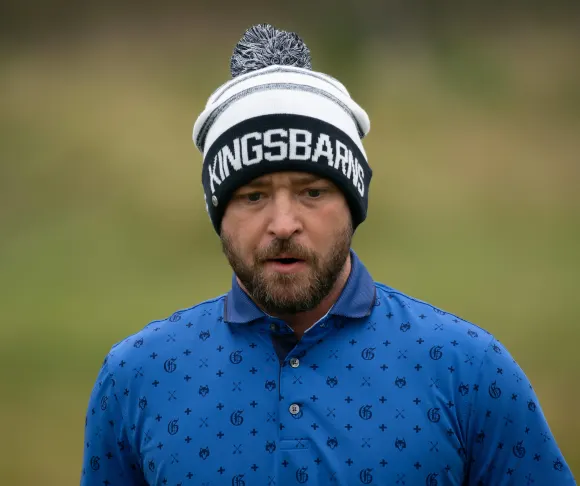 Mandatory Credit: Photo by Stuart Wallace/BPI/Shutterstock (10423718a) Justin Timberlake wears a Kingsbarns bobble hat d