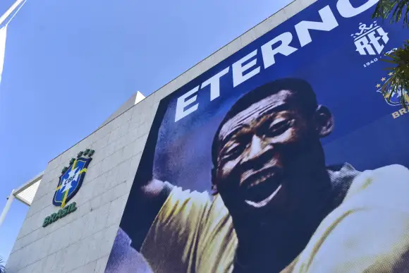 January 5, 2023, Rio De Janeiro, Brazil: The late Soccer legend Pele is honored with a panel at the headquarters of the