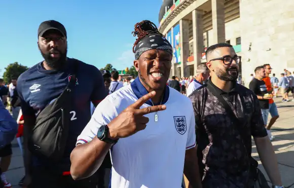 Spain v England, Berlin, UK - 14 Jul 2024 YouTuber, KSI arrives before the UEFA EURO, EM, Europameisterschaft,Fussball 2