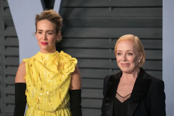 March 4 2018 Beverly Hills California U S Sarah Paulson L and Holland Taylor on the red car