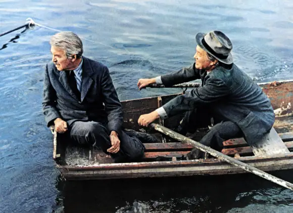 James Stewart and Strother Martin