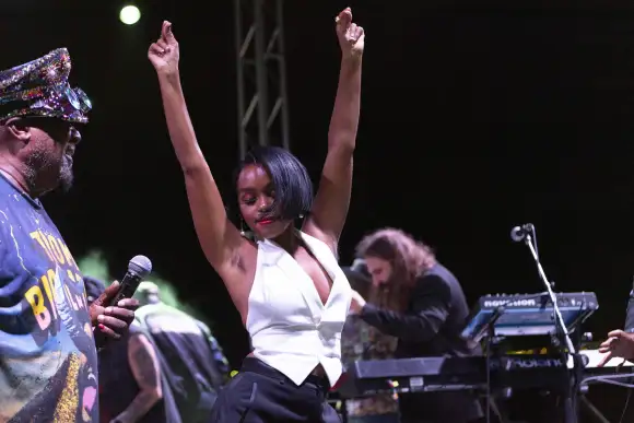 George Clinton performs at PAMM Presents in Miami with special guests Janelle Monae and Brandi Scott When: 08 Dec 2023 C