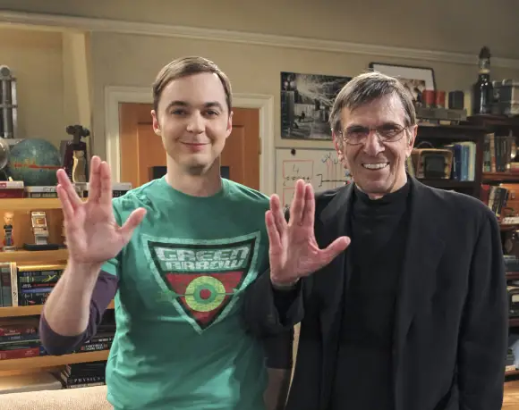 Jim Parsons and Leonard Nimoy on "The Big Bang Theory" Mr. Spock and Sheldon Cooper
