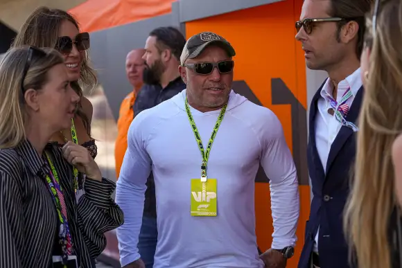Formula One: Formula One US Grand Prix Oct 20, 2024; Austin, Texas, USA; Joe Rogan talks to fans in the paddock at the F