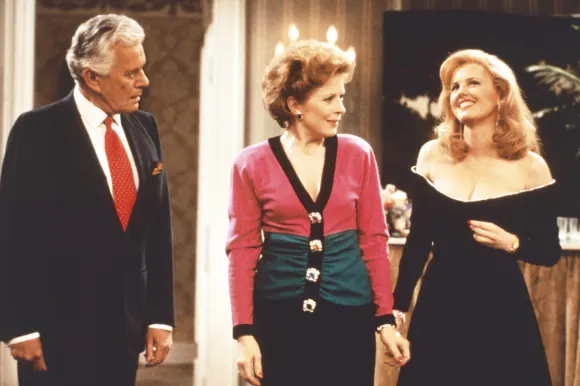 John Forsythe, Holland Taylor, Eve Gordon in 'The Powers That Be'