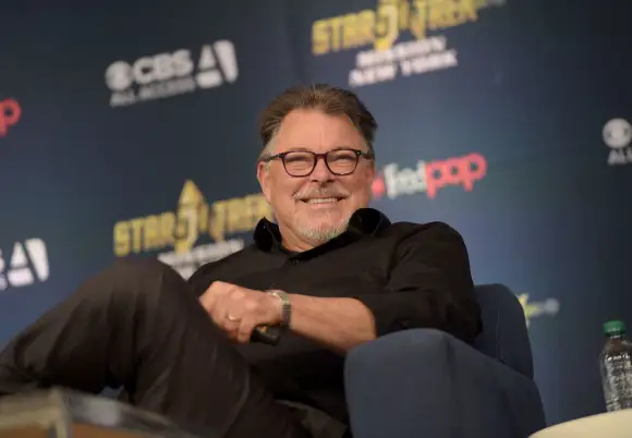Jonathan Frakes speaks during the 'Star Trek': Mission New York event, September 3, 2016.