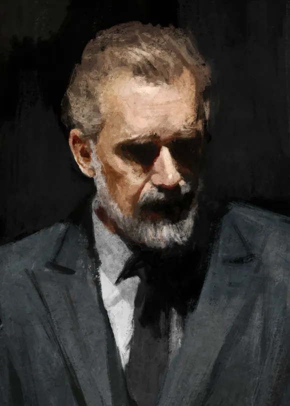 Digital traditional painting of a portrait of Jordan Peterson
