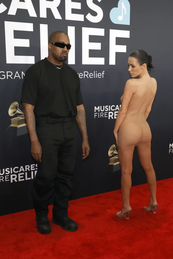 Kanye West and Bianca Censori at the Grammys 2025