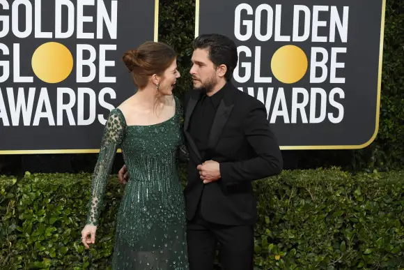 Kit Harington and Rose Leslie at the 2020 Golden Globes.