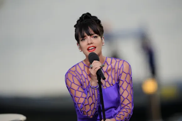 Grand Journal Cannes Lily Allen appears on Canal + TV show Le Grand Journal during the 67th Cannes Film Festival in Cann