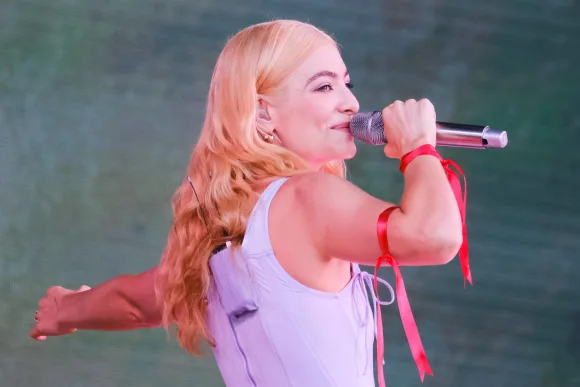 Glastonbury Festival 2022, Worthy Farm Lorde performing on the Pyramid Stage during the Glastonbury Festival on Sunday,
