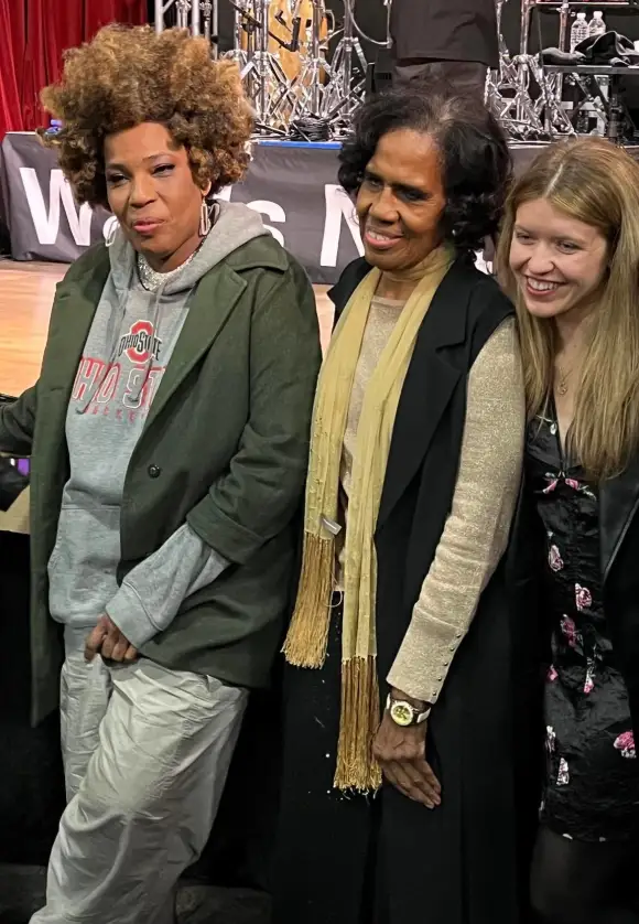 Syndication: Canton Repository Musical artist Macy Gray, left, is shown with her mother Laura McIntyre, middle, followin