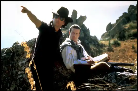 Michael Cimino and Christopher Lambert filming 'The Sicilian'