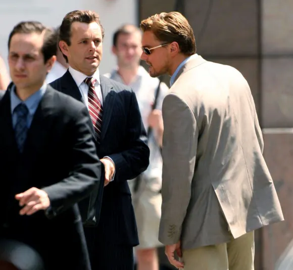 Michael Sheen and Leonardo DiCaprio filming 'Blood Diamond'