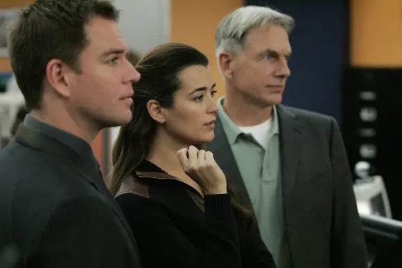 Michael Weatherly, Cote de Pablo, and Mark Harmon in 'NCIS'