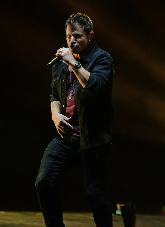 HOLLYWOOD FL - JANUARY 22: Nick Lachey of 98 Degrees performs at Hard Rock Live held at the Seminole Hard Rock Hotel & C