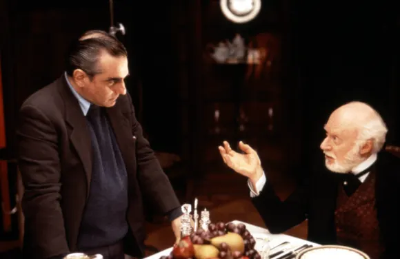 THE AGE OF INNOCENCE, director Martin Scorsese on set with actor Norman Lloyd, 1993, (c)Columbia Pictures/courtesy Evere