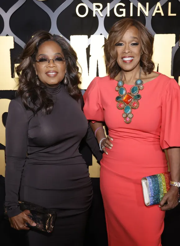 WEST HOLLYWOOD, CA - DECEMBER 1: Oprah Winfrey, Gayle King at the Oprah Winfrey Los Angeles Event for the new Paramount+