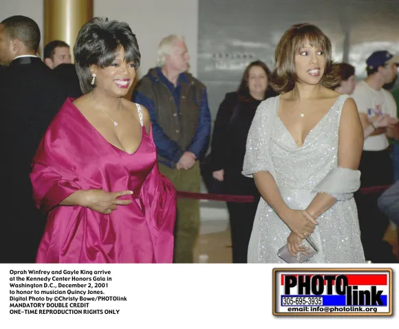 Celebrities Flock to 2001 Kennedy Centers Honors Oprah Winfrey and Gayle King arrive at the Kennedy Center Honors Gala i
