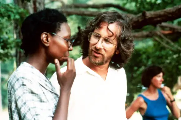 Whoopi Goldberg and Steven Spielberg filming 'The Color Purple'