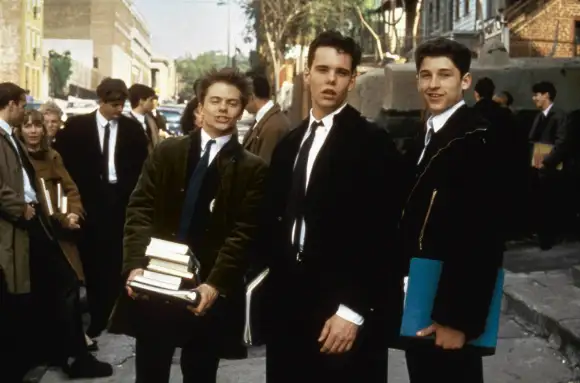 Stephen Geoffreys, Kevin Dillon, and Patrick Dempsey in 'Catholic Boys; Heaven Help Us'.