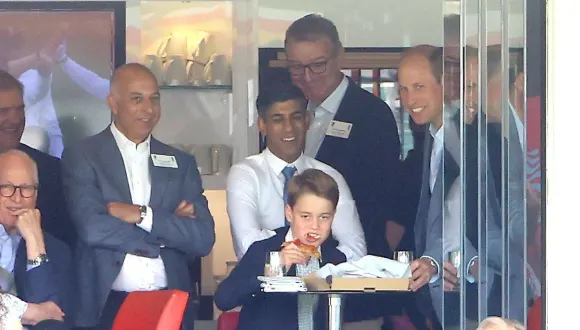 Prince George, Prince William with Rishi Sunak