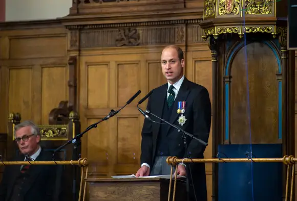 Prince William speaks on the death of Lady Diana during a speech in Edinburgh
