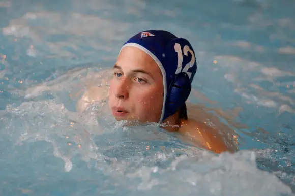 Prince William at the water polo in Cardiff on April 17, 2004