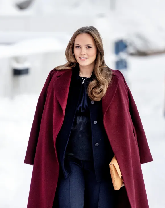 Princess Ingrid Alexandra during a dog-sledding tour along a route.    ARISTOCRACY  ROYALS MONARCHY ROYAL QUEEN PRINCESS KING PRINCE